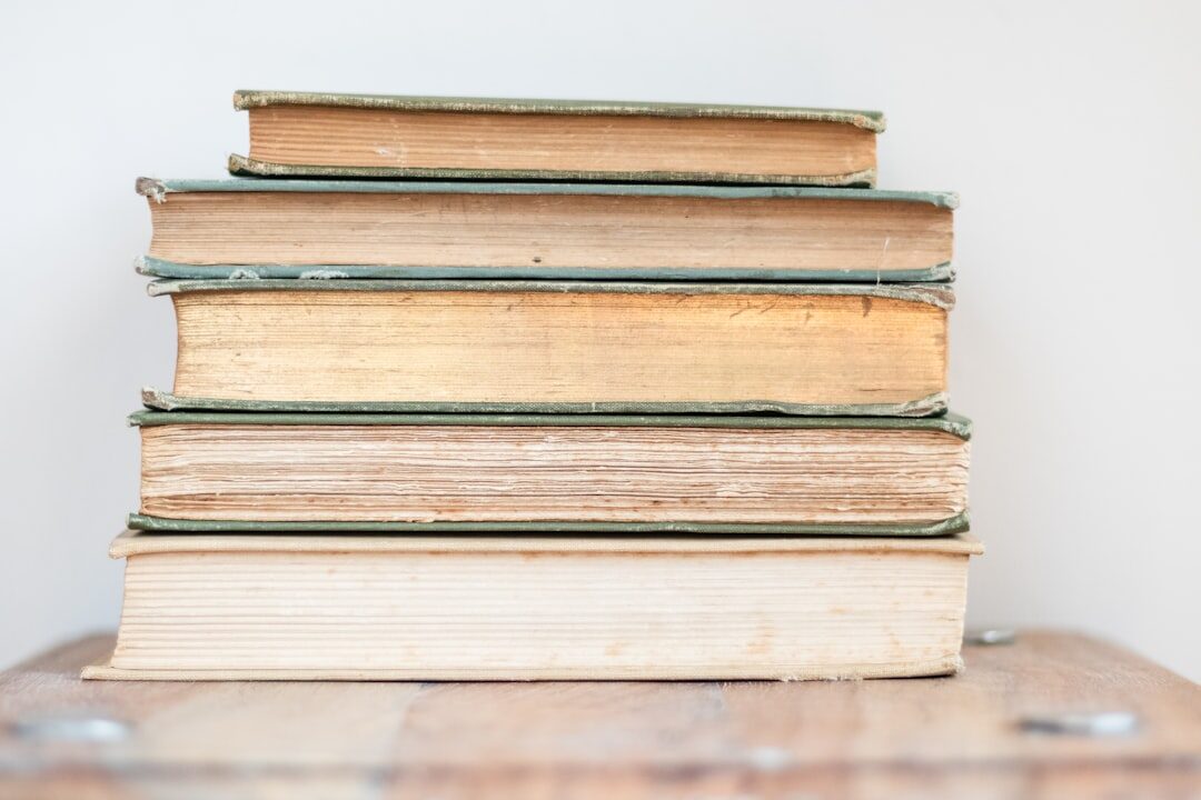 mysterious old book on wooden table