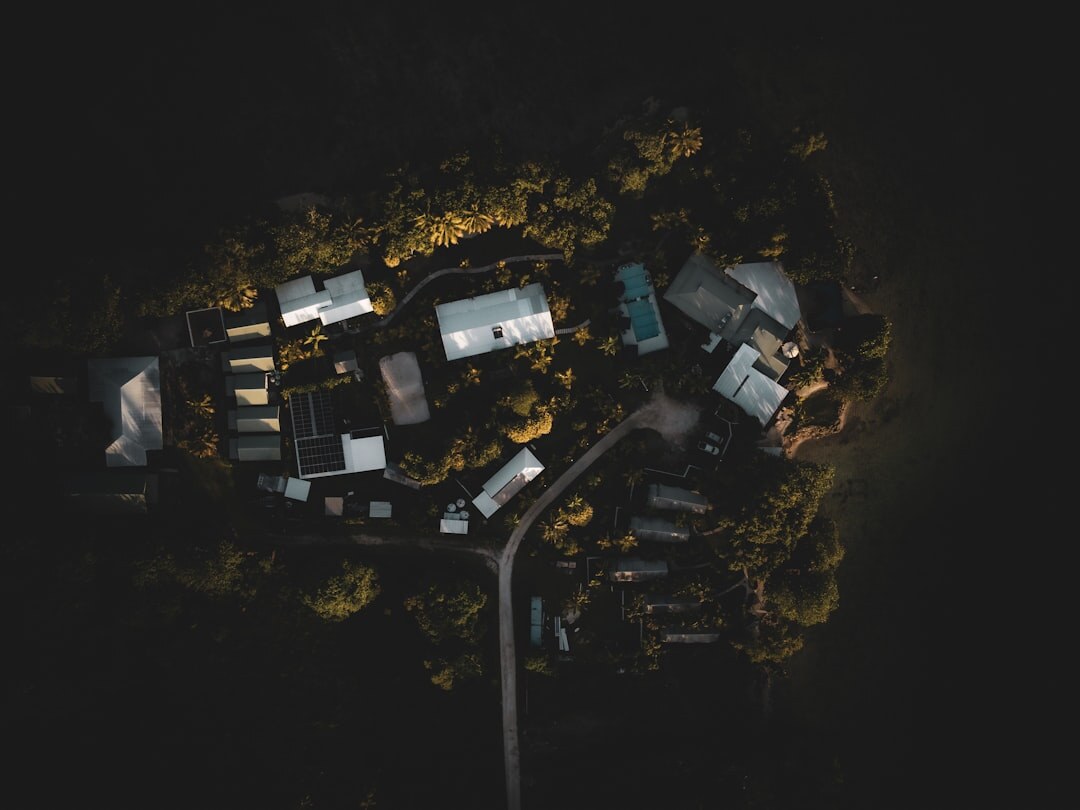 mysterious village at night