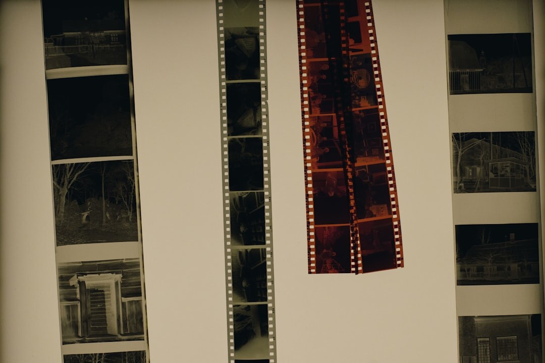 old film reel on table
