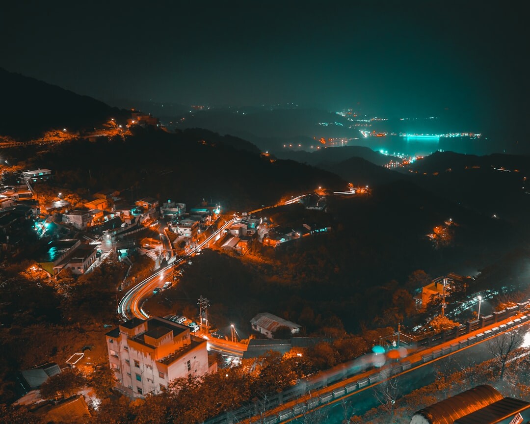 mysterious village at night